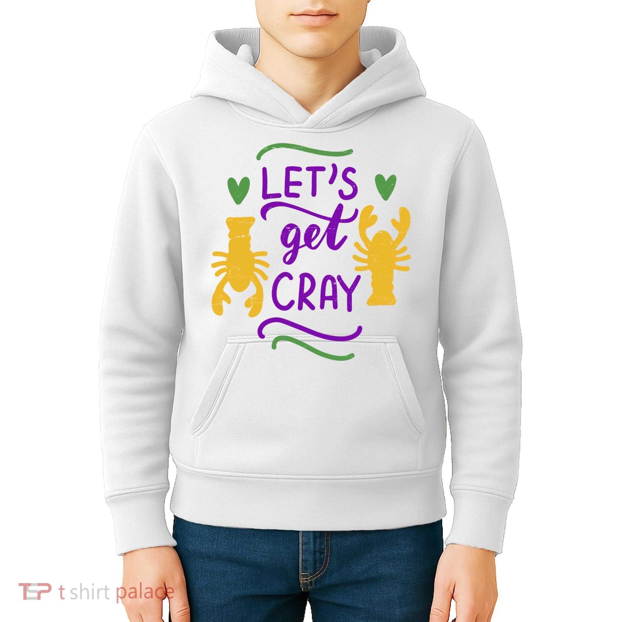 Let's Get Cray Mardi Gras Lobster Kids Hoodie