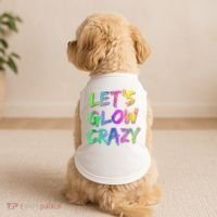 Let's Glow Crazy Shirt Neon Glow Dance Party Doggie Tank thumb 2