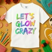 Let's Glow Crazy Shirt Neon Glow Dance Party Kids T-Shirt thumb 3