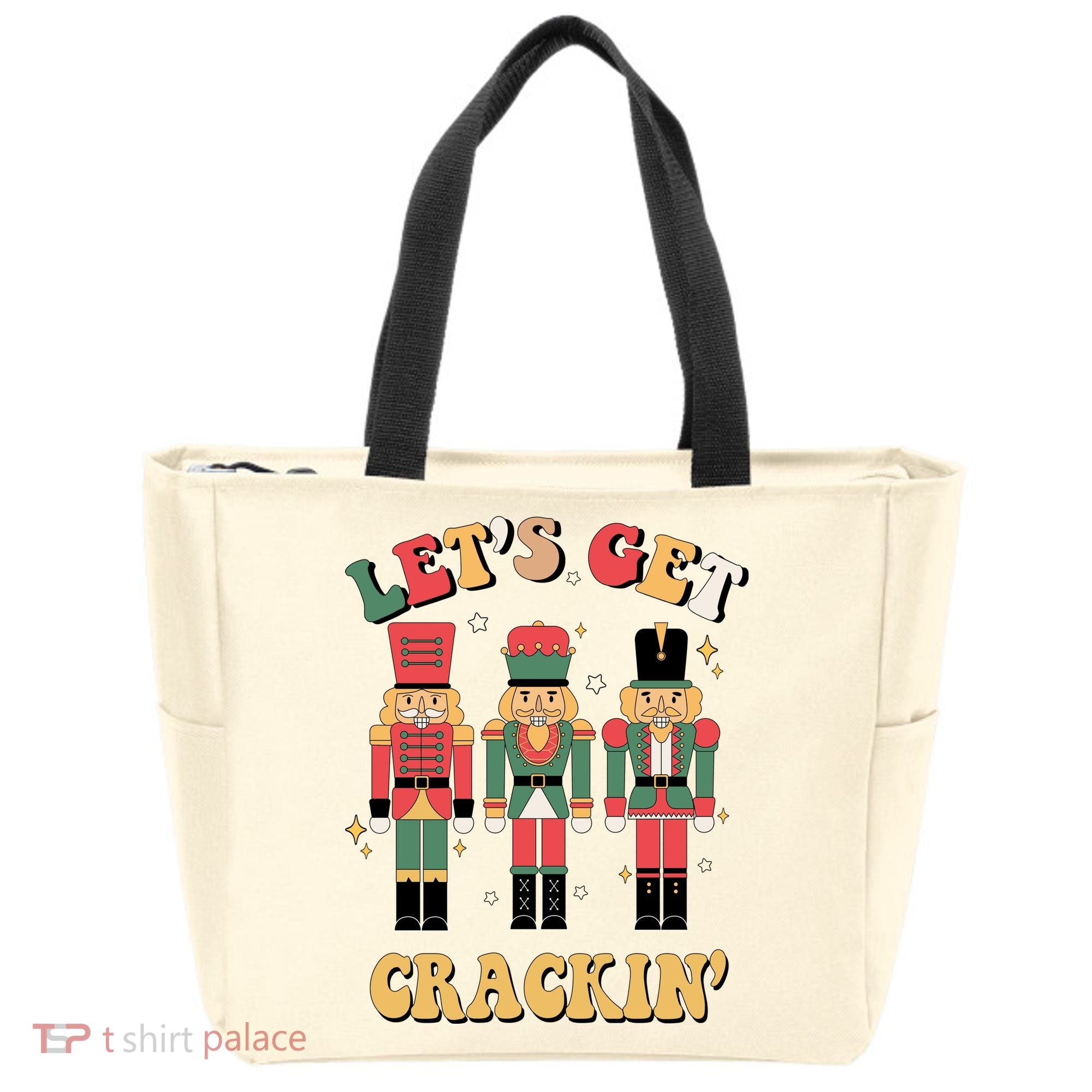 Lets Get Crackin Funny Christmas Tote Bag