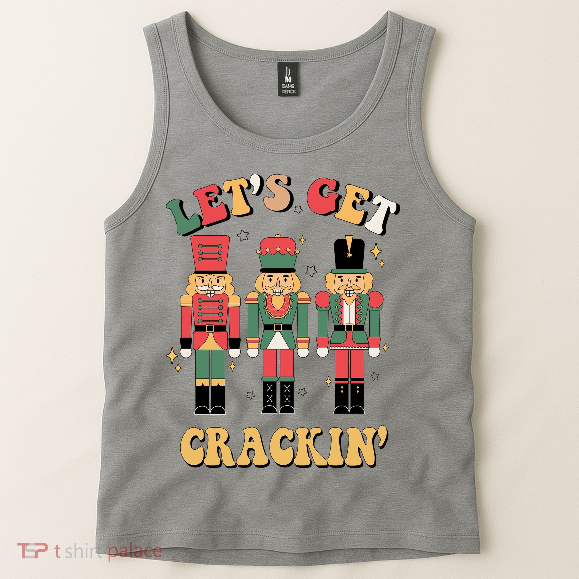 Lets Get Crackin Funny Christmas Tank Top
