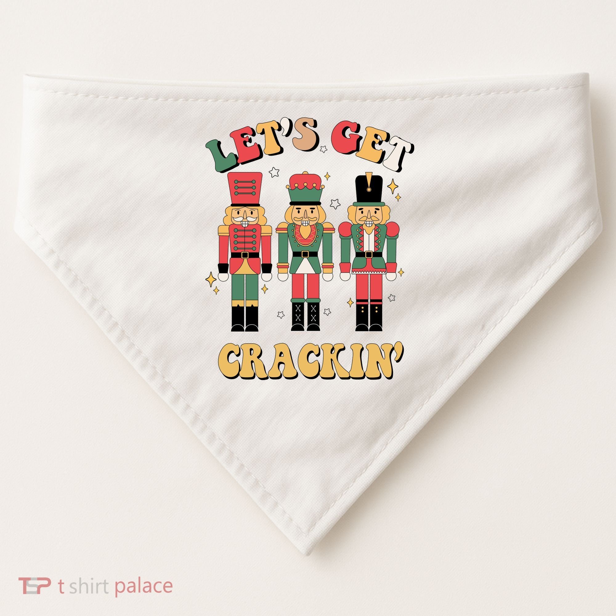 Lets Get Crackin Funny Christmas USA-Made Doggie Bandana