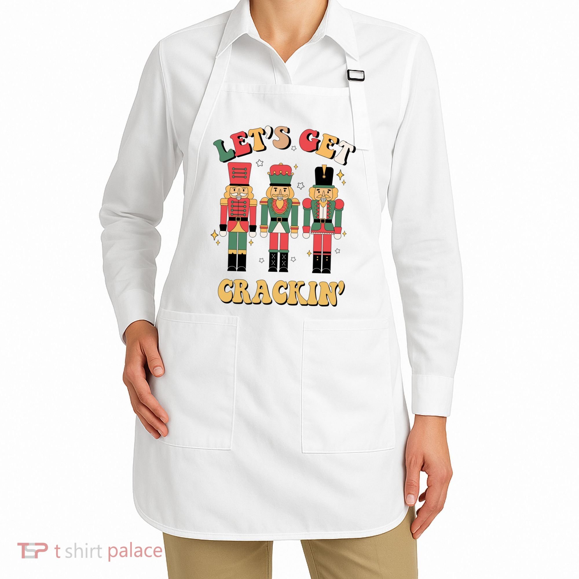 Lets Get Crackin Funny Christmas Apron