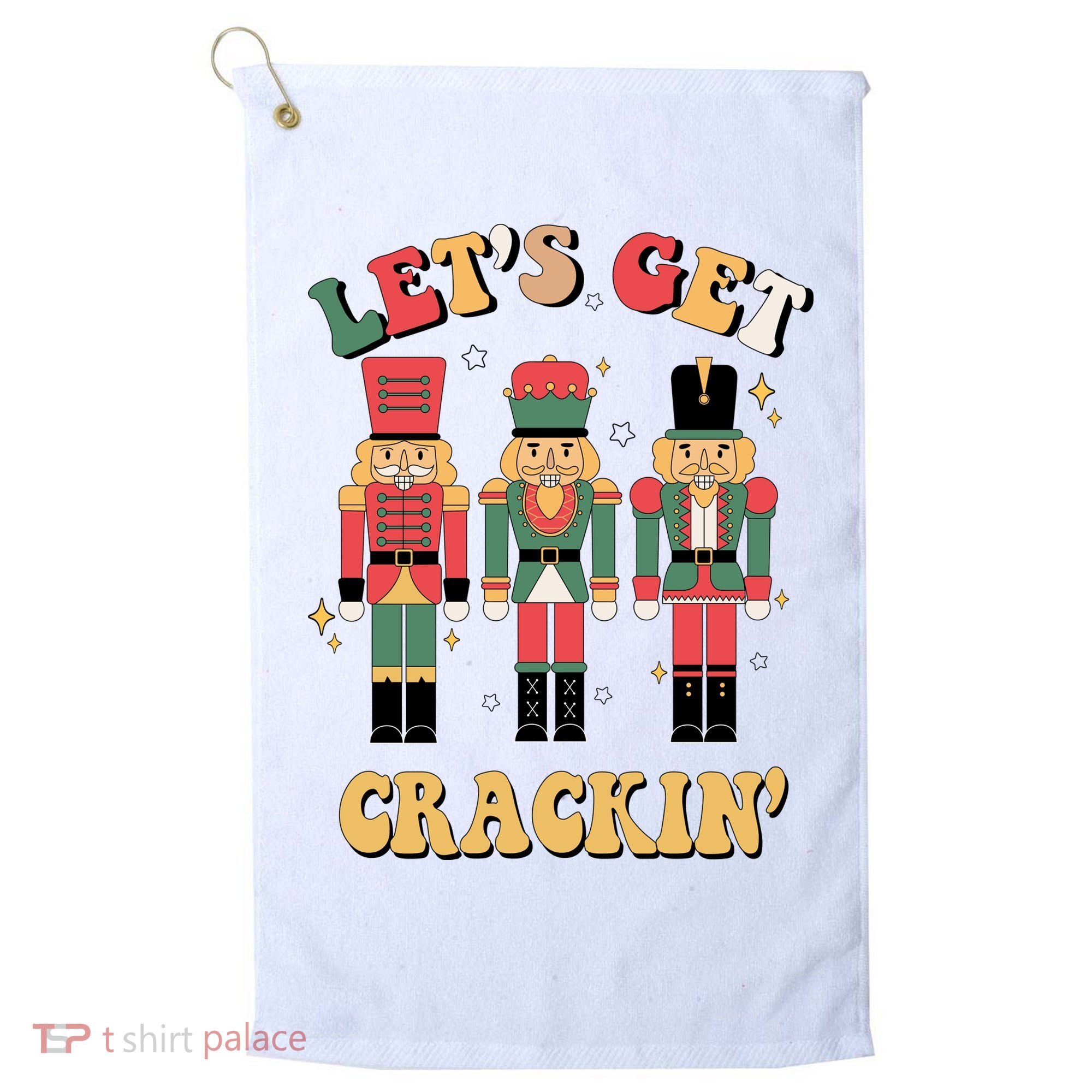 Lets Get Crackin Funny Christmas Golf Towel