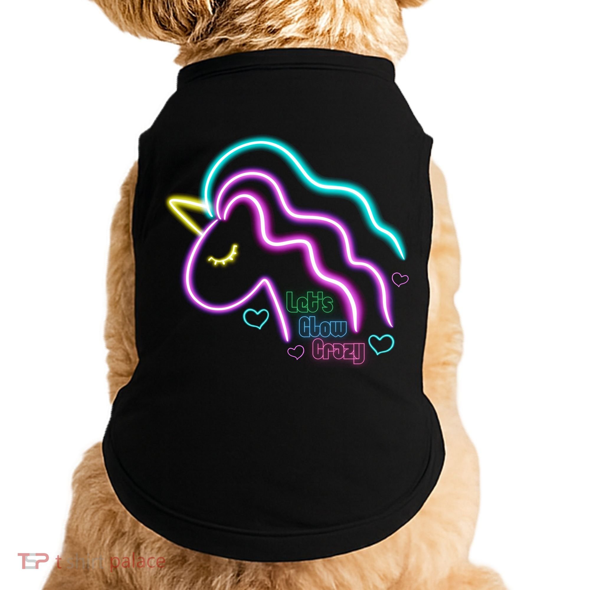 Let's Glow Crazy Unicorn Cute Doggie Tank