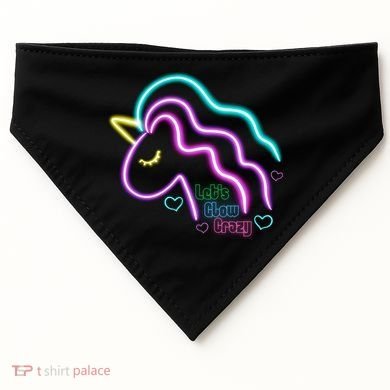 Let's Glow Crazy Unicorn Cute USA-Made Doggie Bandana