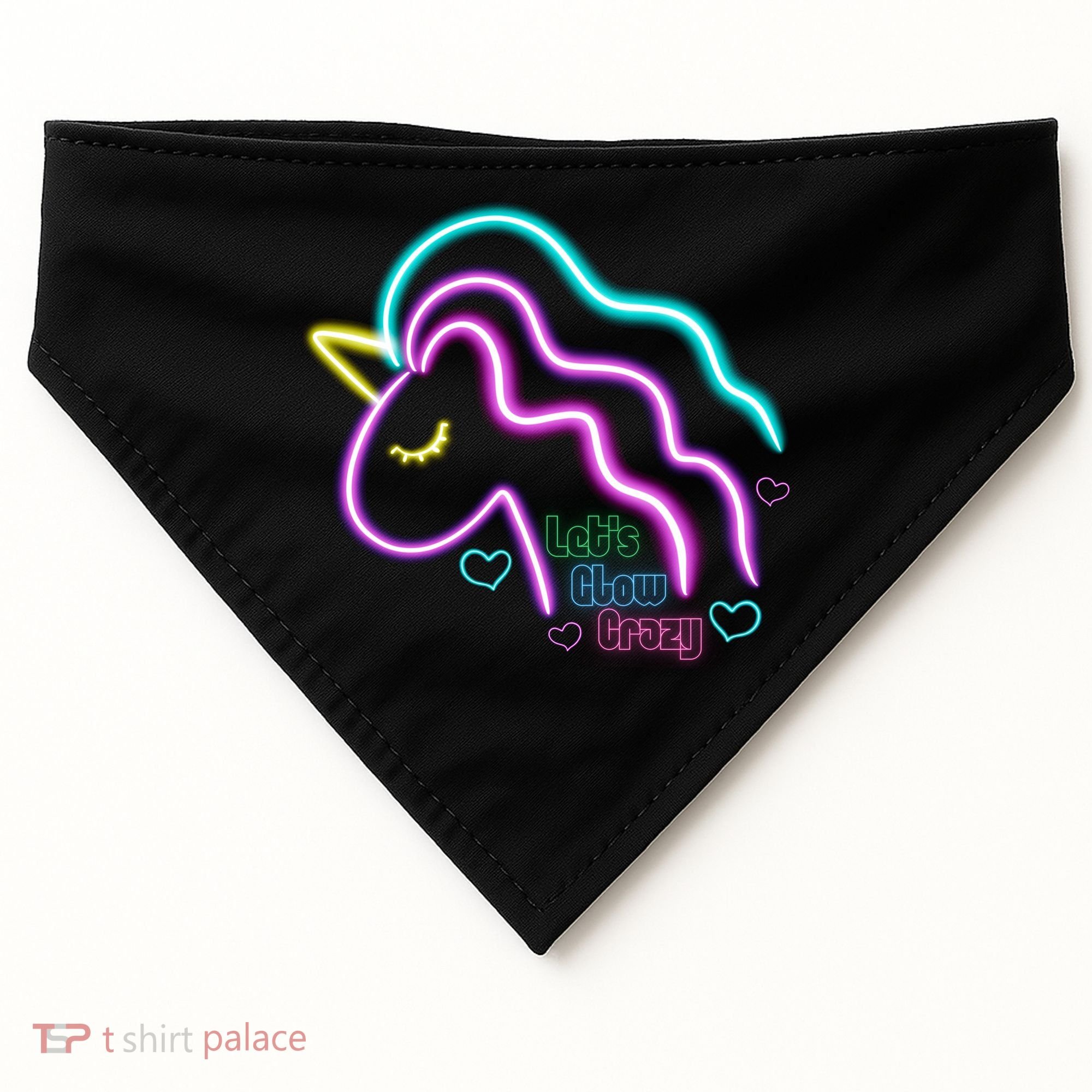 Let's Glow Crazy Unicorn Cute USA-Made Doggie Bandana