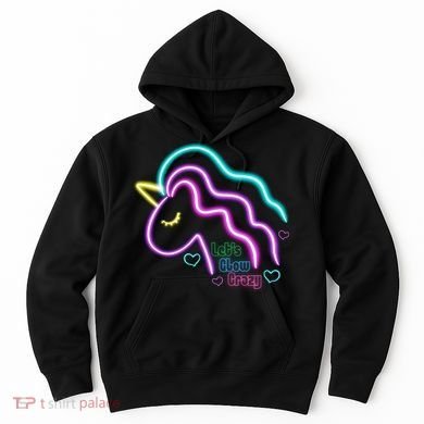 Let's Glow Crazy Unicorn Cute Hoodie
