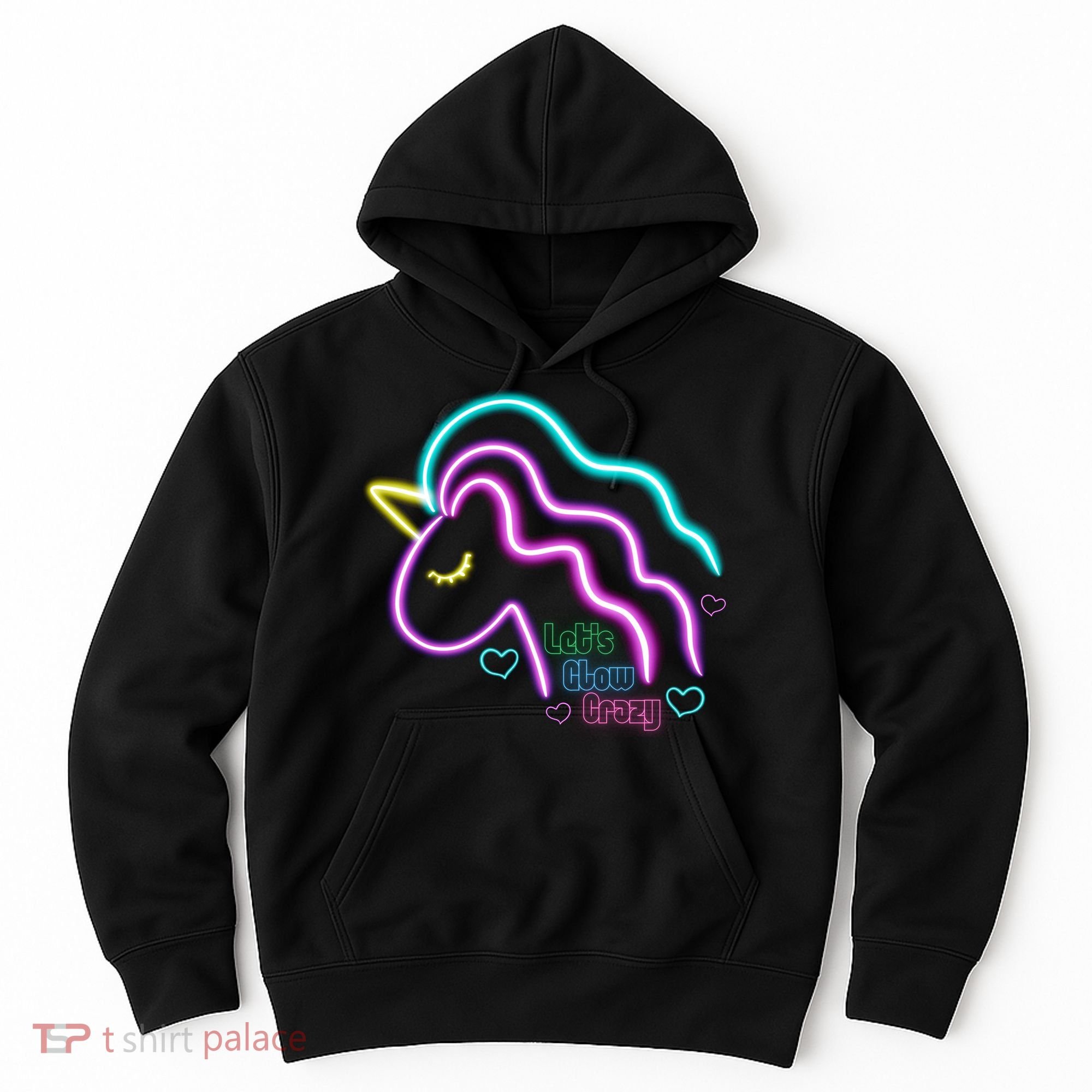 Let's Glow Crazy Unicorn Cute Hoodie