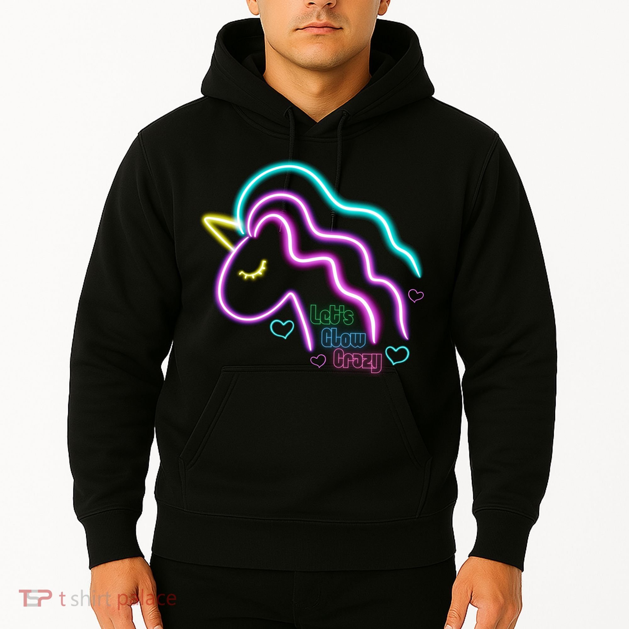 Let's Glow Crazy Unicorn Cute Hoodie