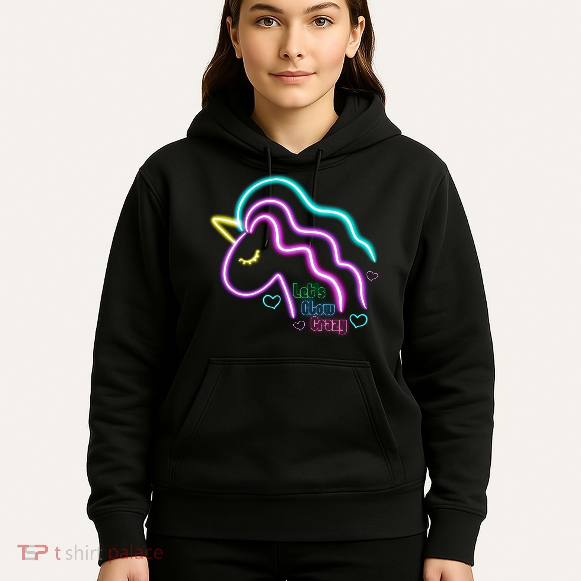 Let's Glow Crazy Unicorn Cute Hoodie
