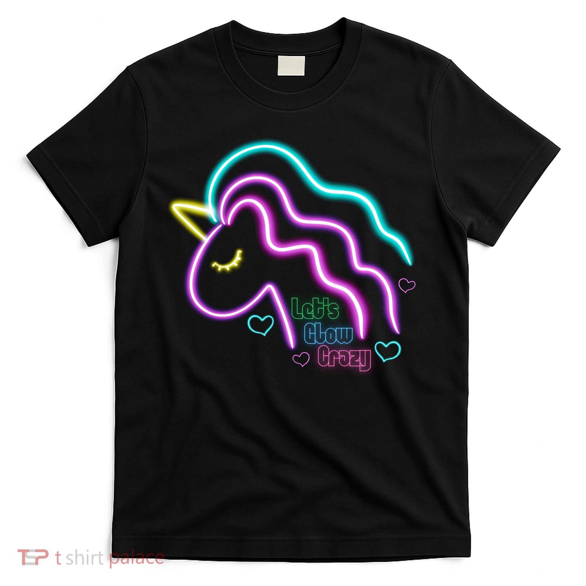 Let's Glow Crazy Unicorn Cute T-Shirt