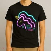 Let's Glow Crazy Unicorn Cute T-Shirt thumb 3