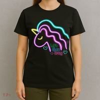 Let's Glow Crazy Unicorn Cute T-Shirt thumb 4