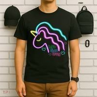 Let's Glow Crazy Unicorn Cute T-Shirt thumb 6