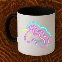 Let's Glow Crazy Unicorn Cute Coffee Mug thumb 2
