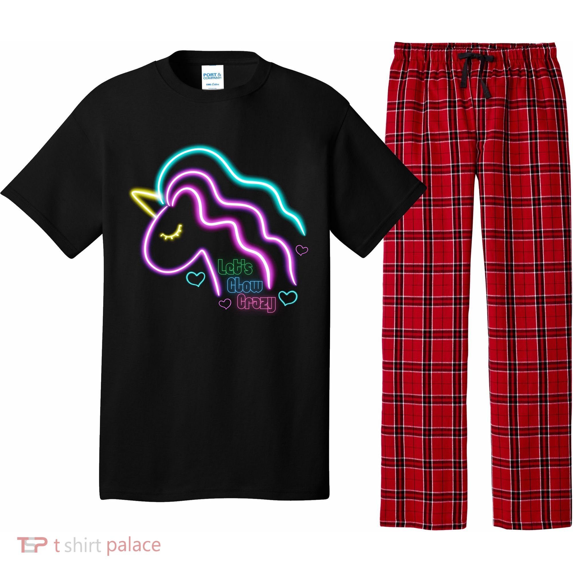 Let's Glow Crazy Unicorn Cute Pajama Set