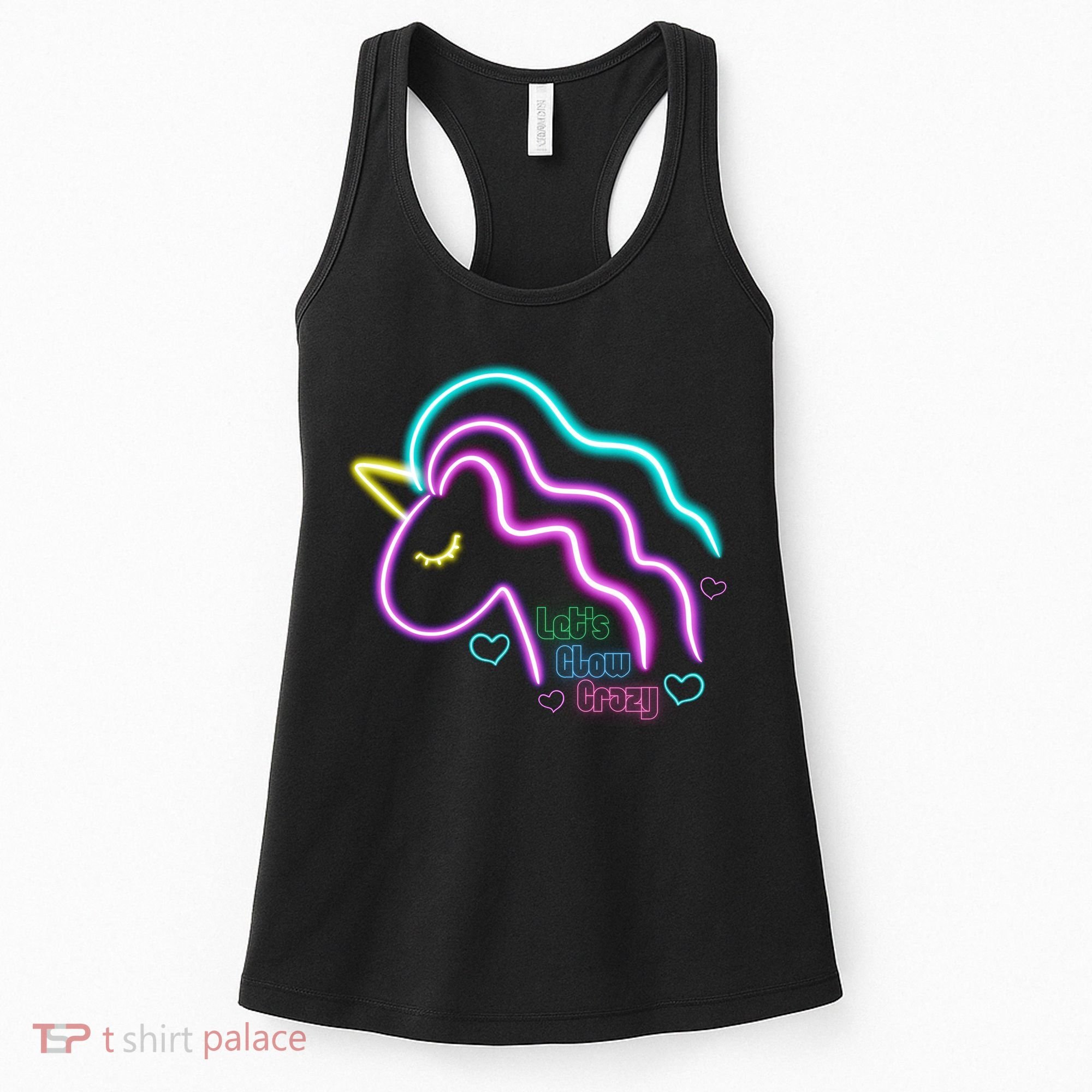Let's Glow Crazy Unicorn Cute Women's Tank Top
