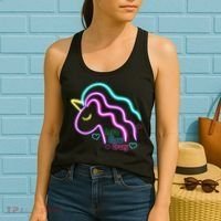 Let's Glow Crazy Unicorn Cute Women's Tank Top thumb 2