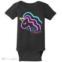 Let's Glow Crazy Unicorn Cute Baby Bodysuit thumb 0