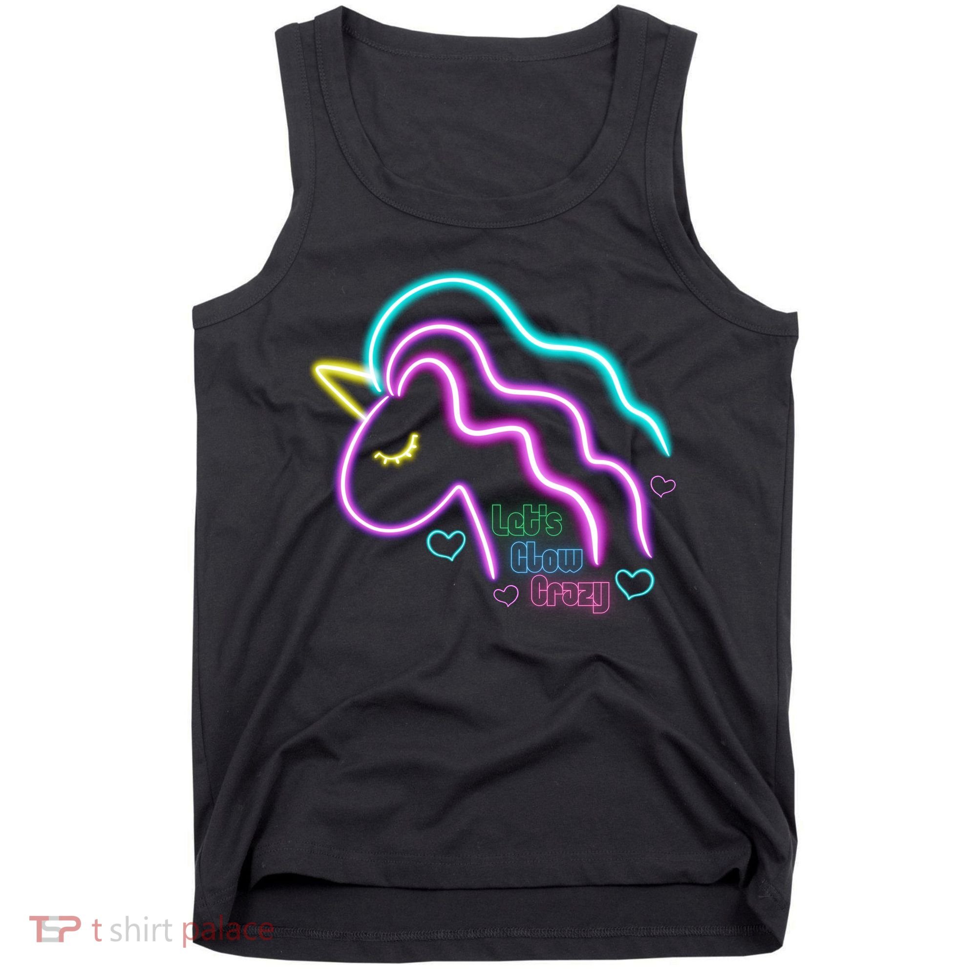 Let's Glow Crazy Unicorn Cute Tank Top