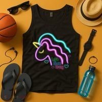 Let's Glow Crazy Unicorn Cute Tank Top thumb 4