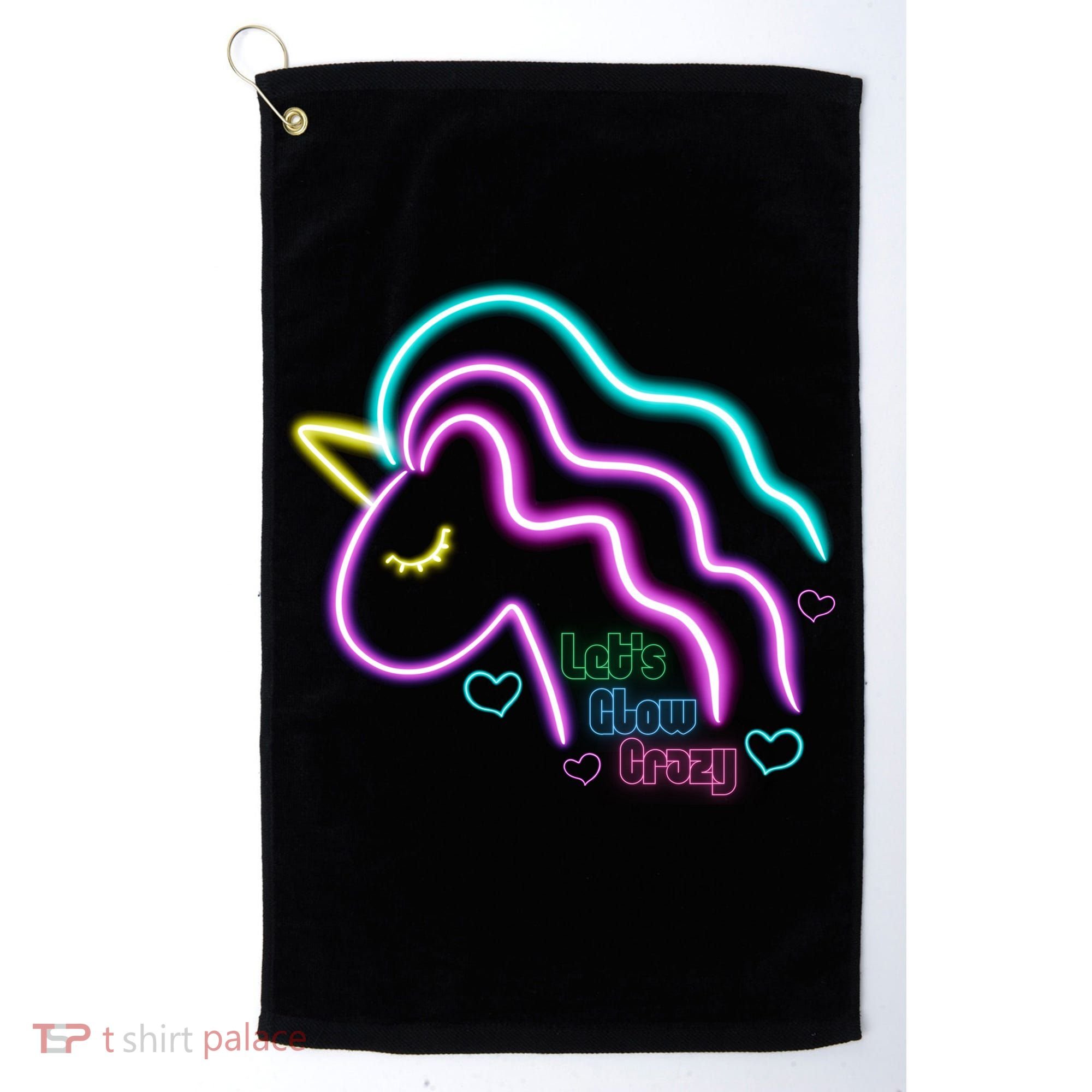Let's Glow Crazy Unicorn Cute Golf Towel