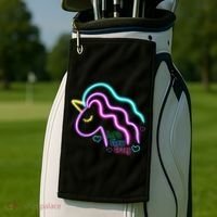 Let's Glow Crazy Unicorn Cute Golf Towel thumb 2