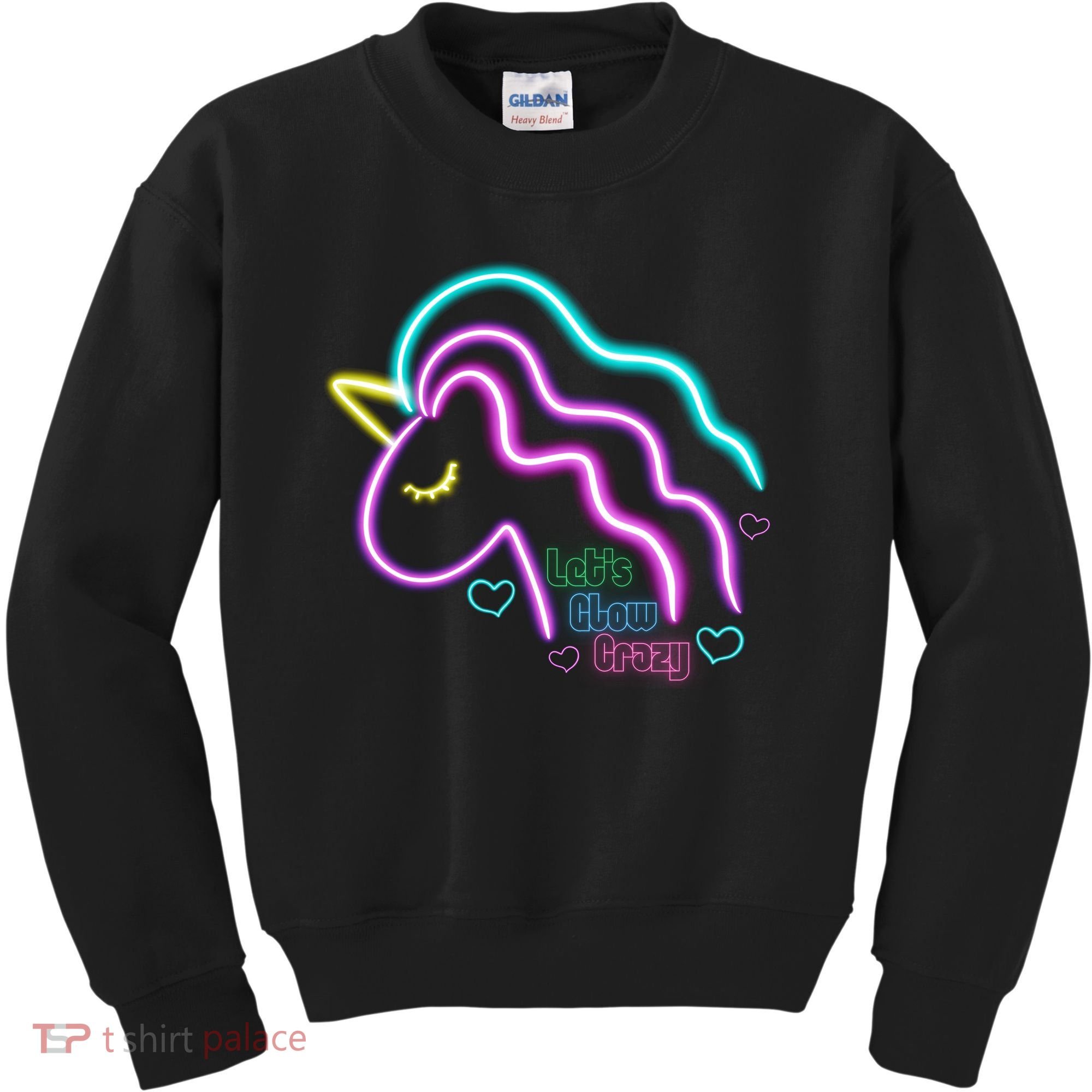 Let's Glow Crazy Unicorn Cute Kids Sweatshirt