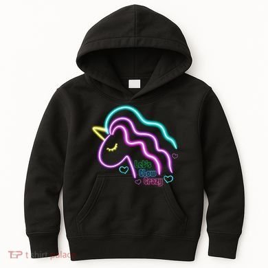 Let's Glow Crazy Unicorn Cute Kids Hoodie