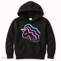 Let's Glow Crazy Unicorn Cute Kids Hoodie thumb 0