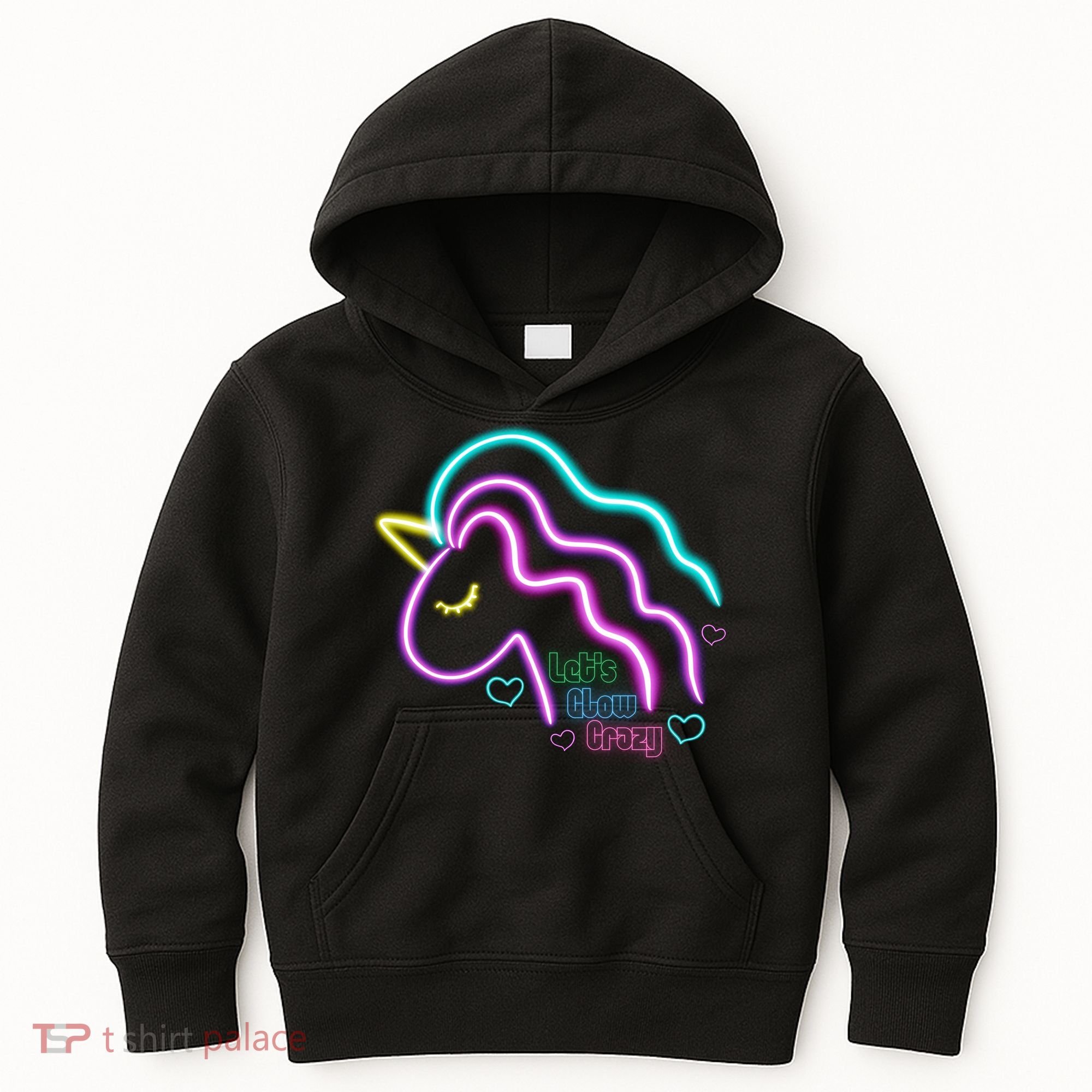 Let's Glow Crazy Unicorn Cute Kids Hoodie