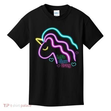 Let's Glow Crazy Unicorn Cute Kids T-Shirt