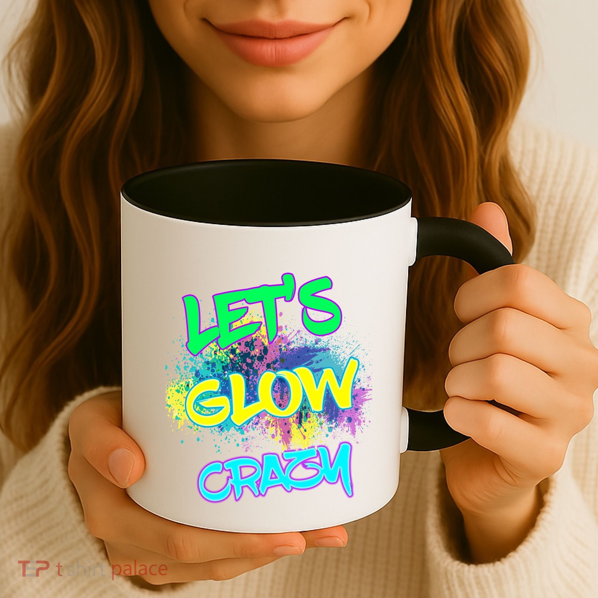 Let's Glow Crazy Glow Party 80s Retro Costume Party Lover Cute Gift Coffee Mug