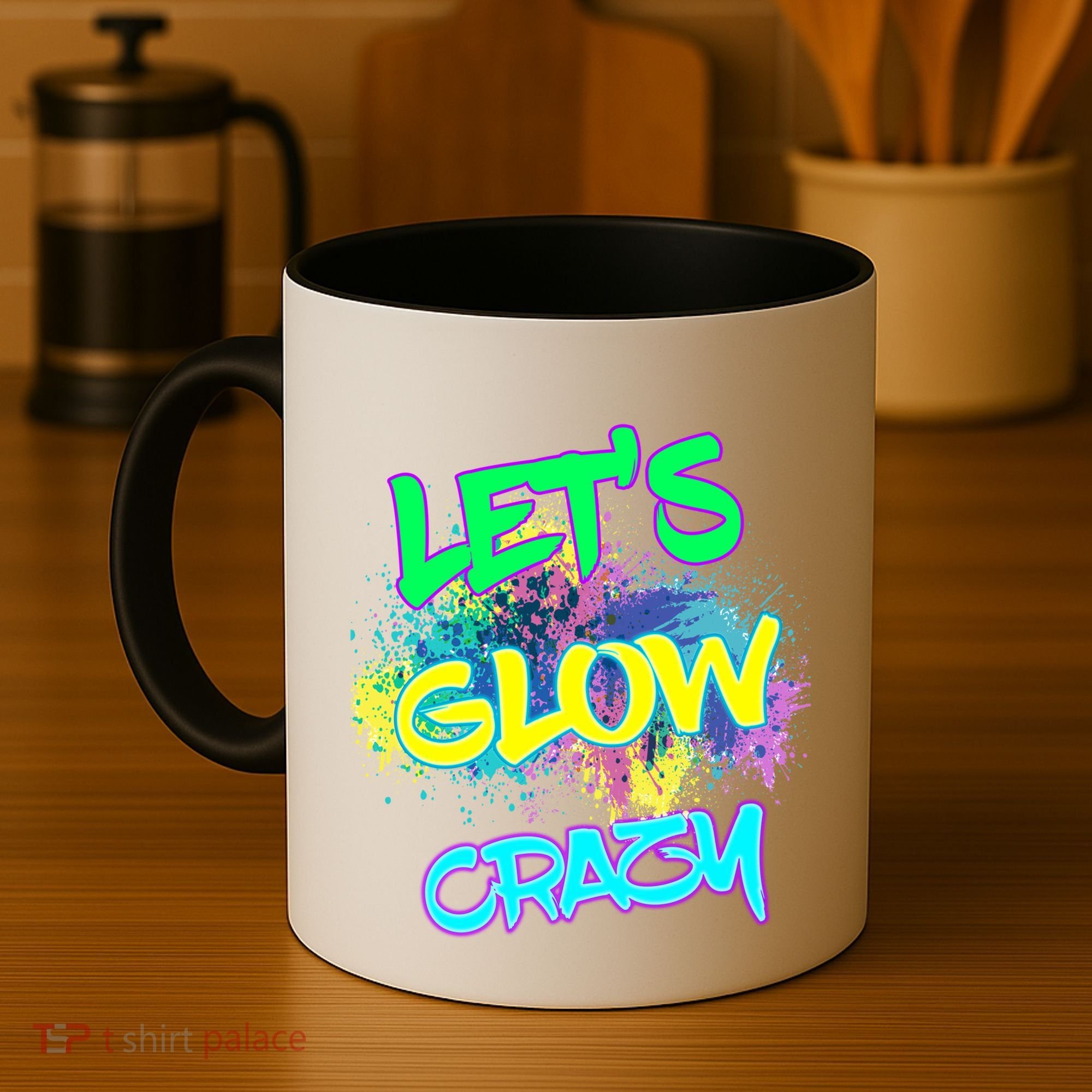 Let's Glow Crazy Glow Party 80s Retro Costume Party Lover Cute Gift Coffee Mug