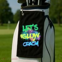 Let's Glow Crazy Glow Party 80s Retro Costume Party Lover Cute Gift Golf Towel thumb 2