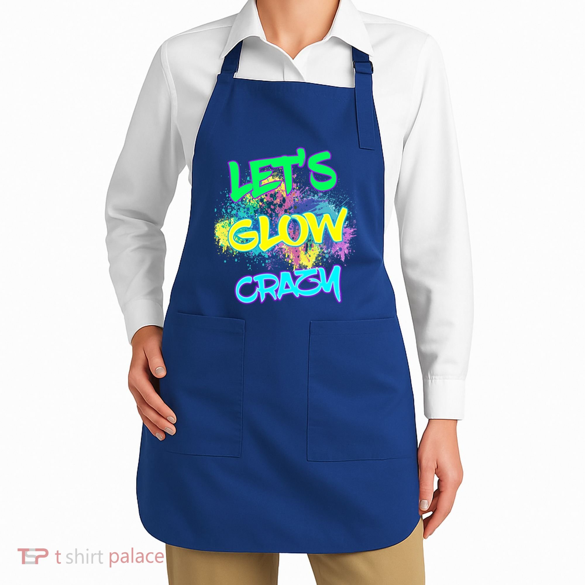 Let's Glow Crazy Glow Party 80s Retro Costume Party Lover Cute Gift Apron