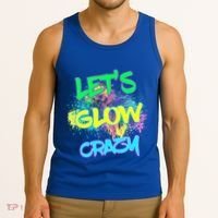 Let's Glow Crazy Glow Party 80s Retro Costume Party Lover Cute Gift Tank Top thumb 3