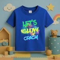 Let's Glow Crazy Glow Party 80s Retro Costume Party Lover Cute Gift Toddler T-Shirt thumb 3