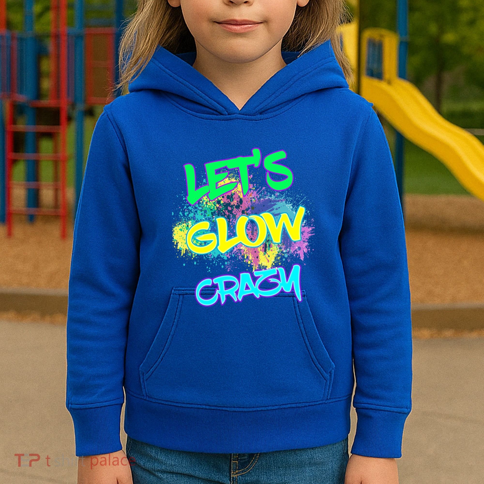 Let's Glow Crazy Glow Party 80s Retro Costume Party Lover Cute Gift Kids Hoodie