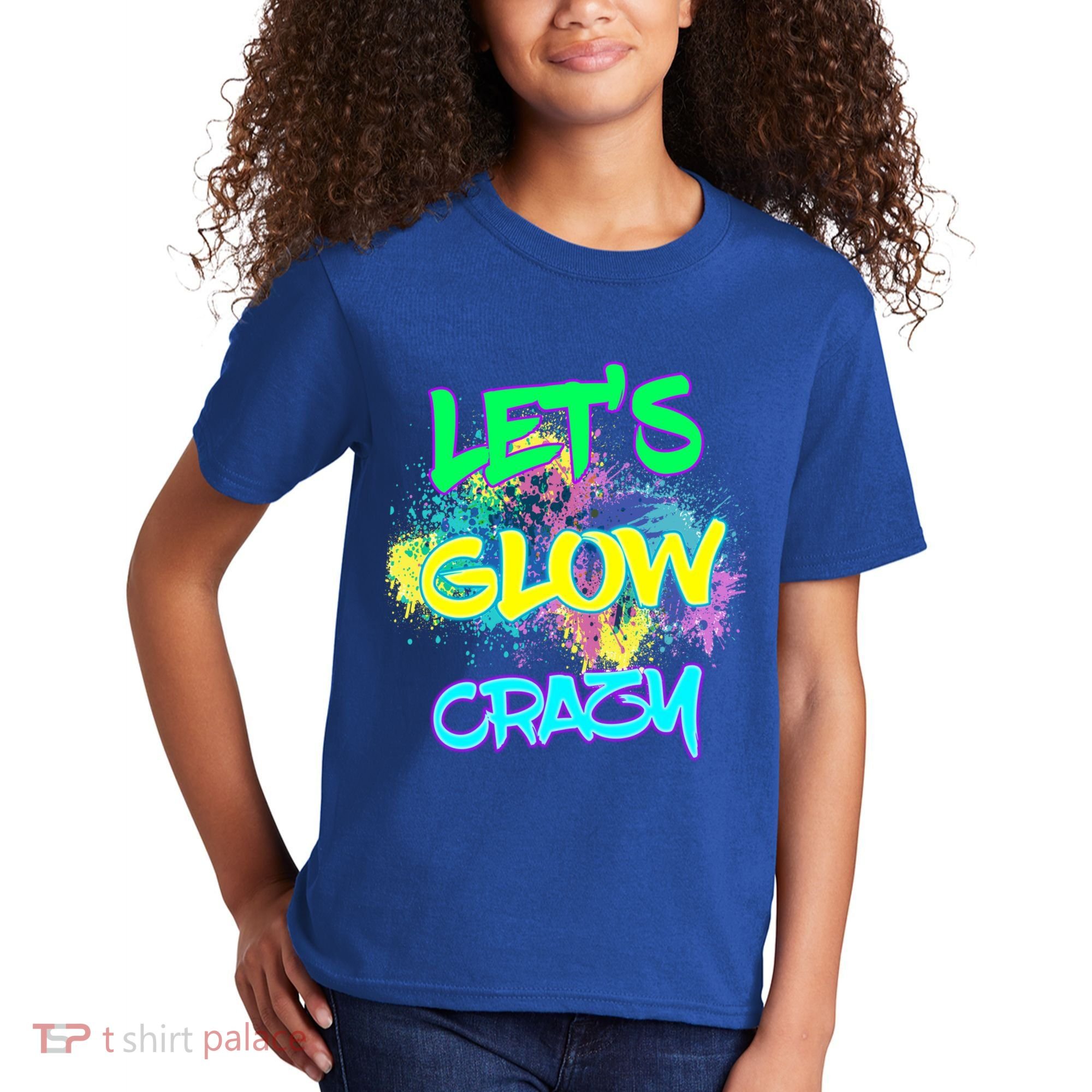 Let's Glow Crazy Glow Party 80s Retro Costume Party Lover Cute Gift Kids T-Shirt