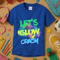 Let's Glow Crazy Glow Party 80s Retro Costume Party Lover Cute Gift Kids T-Shirt thumb 3