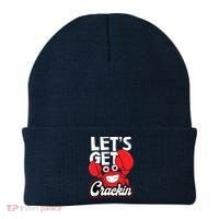 Let's Get Crackin Funny Crab Eater Seafood Lover Crab Boil Beanie thumb 0