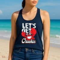 Let's Get Crackin Funny Crab Eater Seafood Lover Crab Boil Women's Tank Top thumb 2