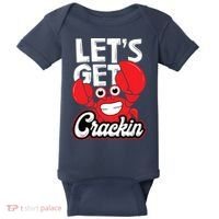 Let's Get Crackin Funny Crab Eater Seafood Lover Crab Boil Baby Bodysuit thumb 0