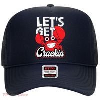 Let's Get Crackin Funny Crab Eater Seafood Lover Crab Boil Hat thumb 0