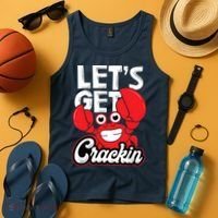 Let's Get Crackin Funny Crab Eater Seafood Lover Crab Boil Tank Top thumb 4