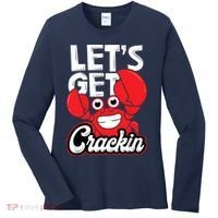 Let's Get Crackin Funny Crab Eater Seafood Lover Crab Boil Women's Long Sleeve Shirt thumb 0
