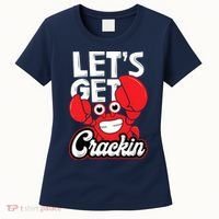Let's Get Crackin Funny Crab Eater Seafood Lover Crab Boil Women's T-Shirt thumb 0