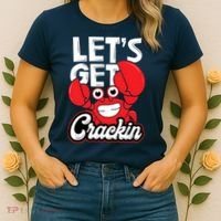 Let's Get Crackin Funny Crab Eater Seafood Lover Crab Boil Women's T-Shirt thumb 2